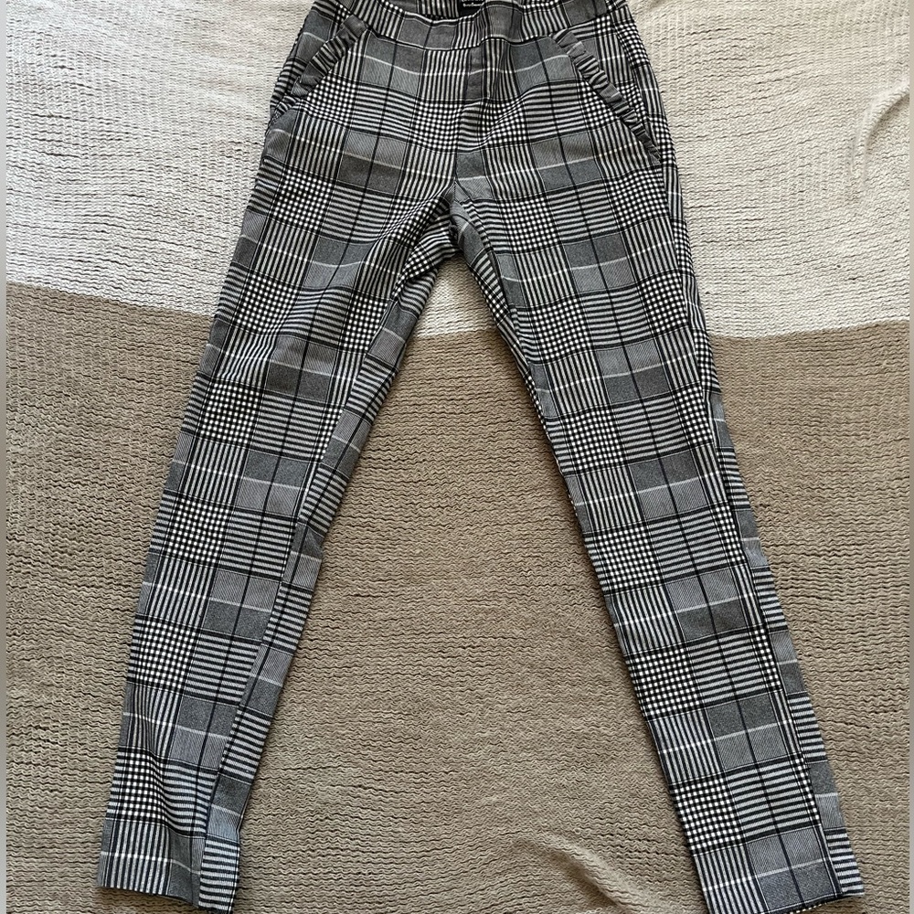 Black and white plaid teen slacks